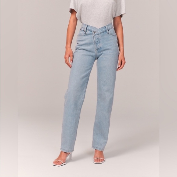 Abercrombie and fitch the dad high rise relaxed fit size 27/4S curve love - Picture 1 of 12